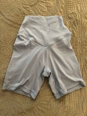 aerie Light Blue High-Waist Bike Shorts